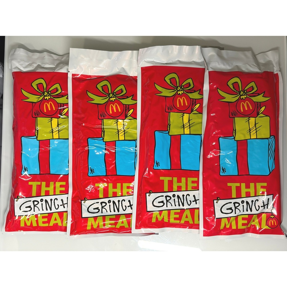 2025 McDonald's Grinch‎ Socks Christmas Adult Happy Meal 1-4 Complete Set